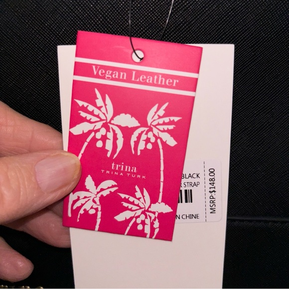 Shoulder/Handle Trina Turk Square Black   Detachable Strap Handbag Zipper - Picture 12 of 12